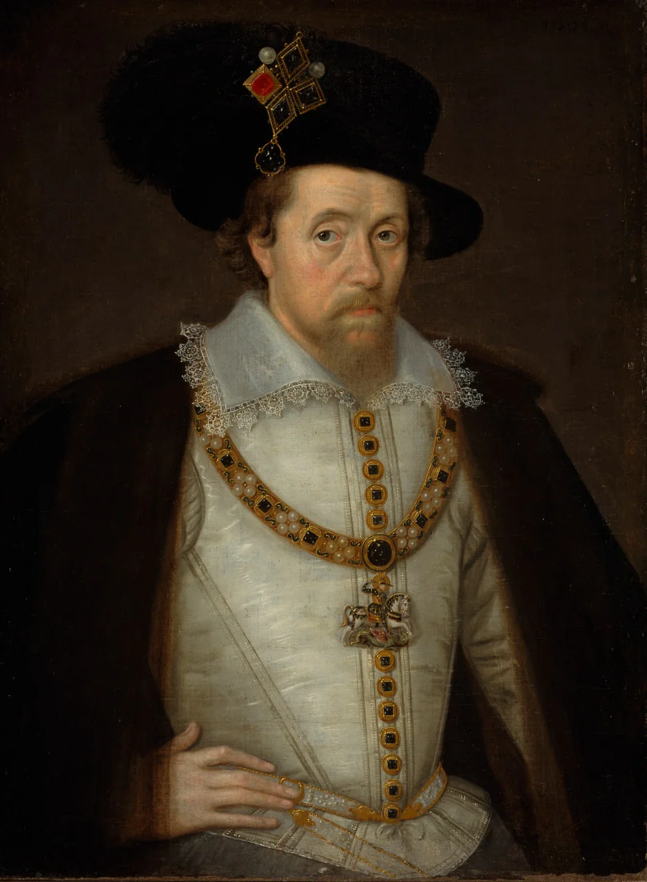 James VI and I, 1566 - 1625. King of Scotland 1567 - 1625. King of England and Ireland 1603 - 1625, by John de Critz, 1604. Oil on canvas/National Galleries Of Scotland/Getty Images