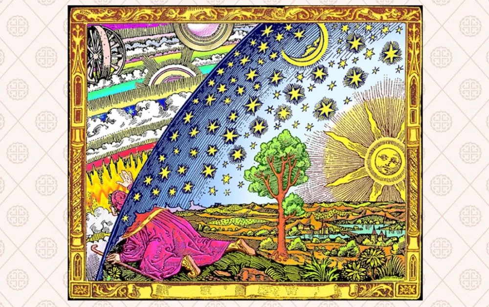 Раскрашенная гравюра Фламмариона. Пилигрим на краю земли рассматривает устройство вселенной. 1888 год / Wikimedia Commons