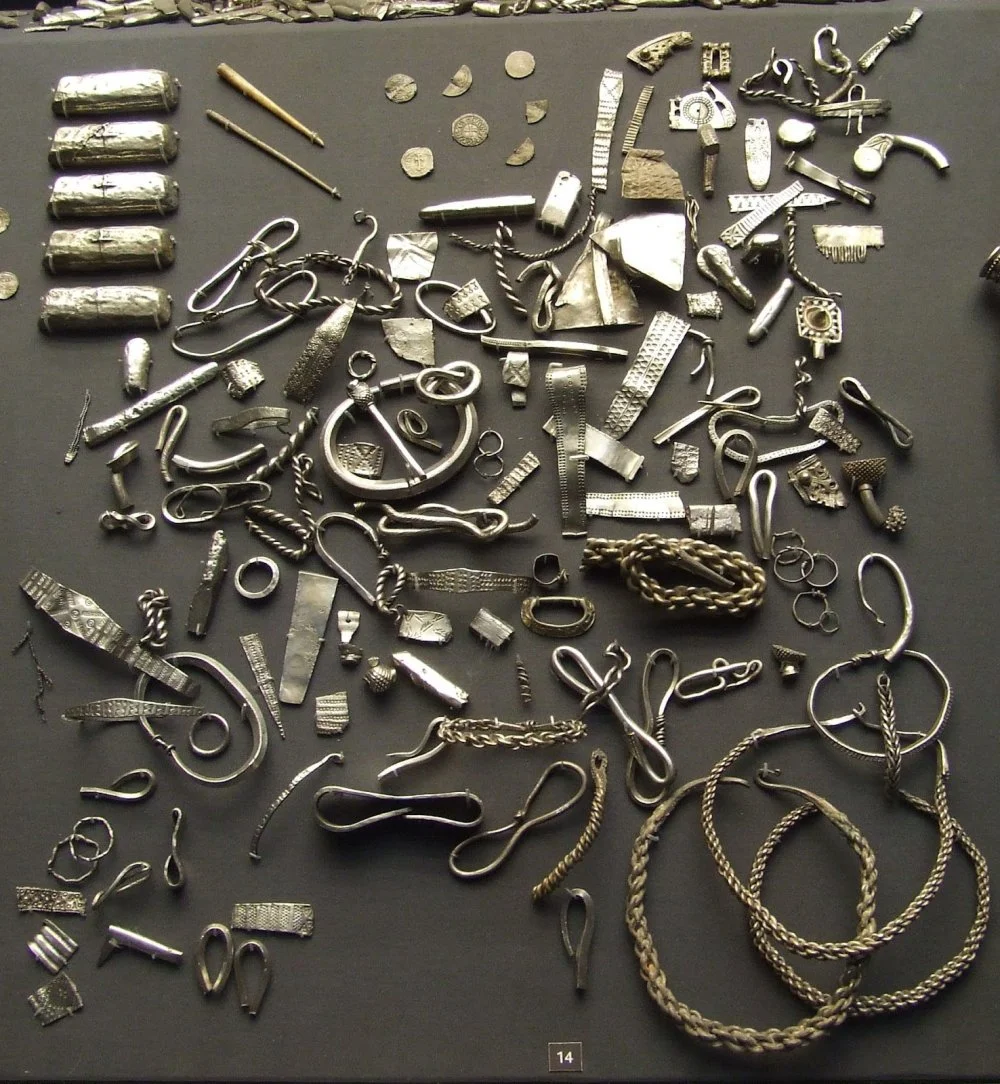 A selection of Viking silver from the Cuerdale hoard in the British Museum. Buried in around 905, found in 1840/ British Museum/JMiall/Wikimedia Commons