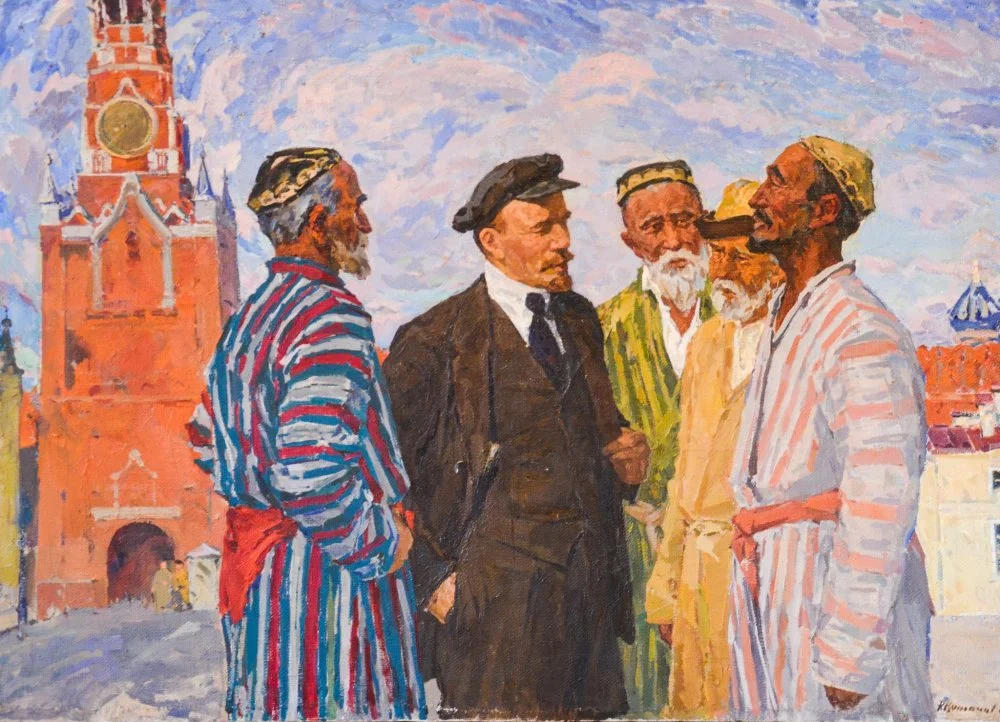 Lenin at a meeting with a representative of the peoples of Central Asia”. Unknown artist. 1981/sovcom.ru