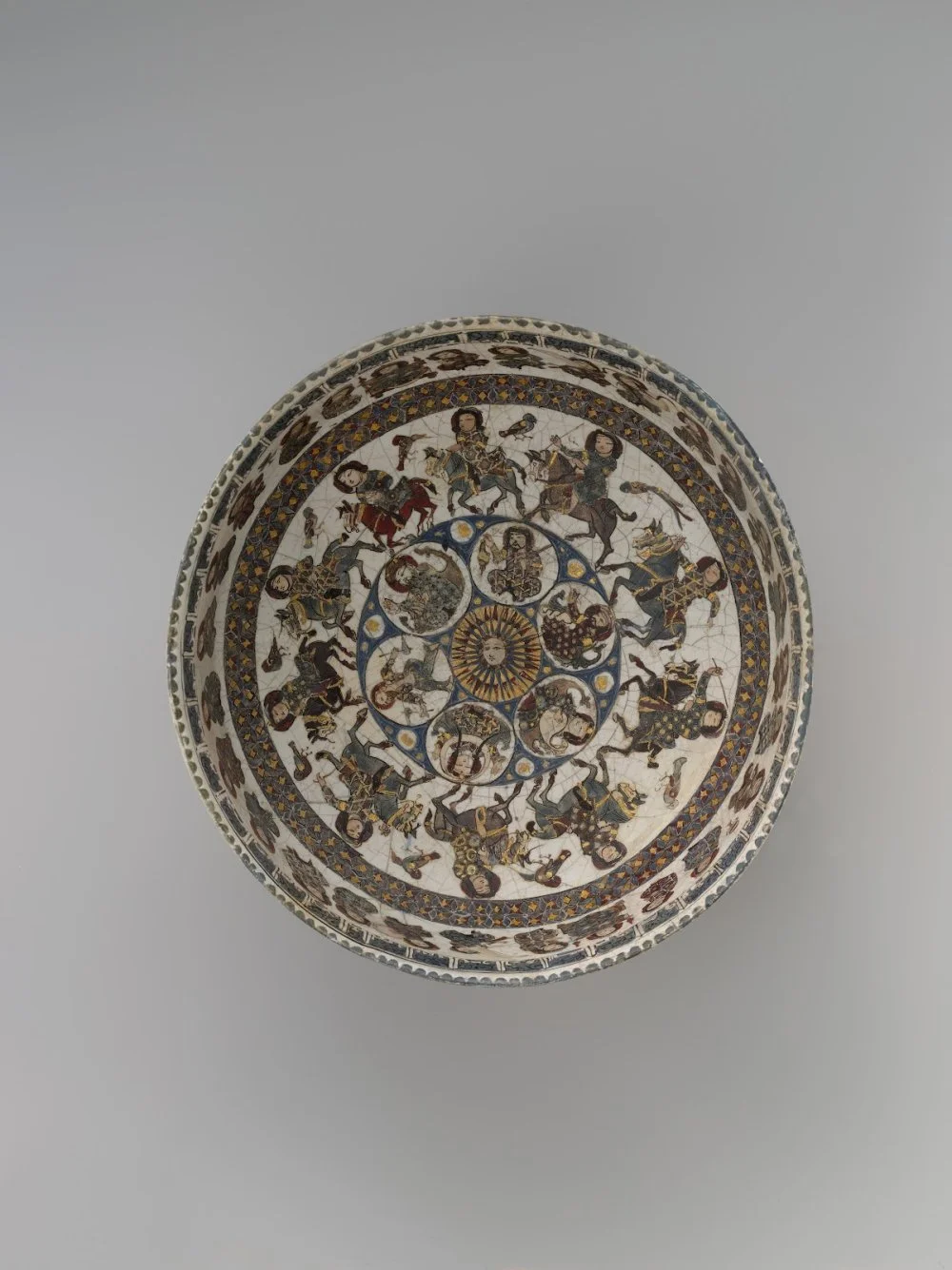 Bowl with Courtly and Astrological Motifs, Central or Northern Iran, late 12th-early 13th century. Islamic astronomers believed the planets orbited the earth, forming seven concentric circles. Artist Unknown/Photo by Heritage Art/Heritage Images via Getty Images