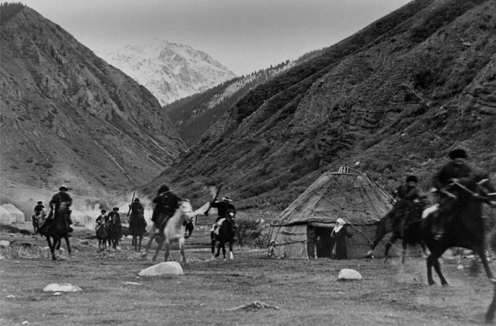 A shot from the film  «Scarlet Poppies of Issyk-Kul» based on the novel by Alexander Sytin  «Smugglers of the Tien Shan». Directed by Bolotbek Shamshiev. Kirghizfilm Film Studio. 1972/RIA News