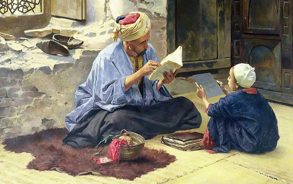 Ludwig Deutsch. An arab schoolmaster. 19th century / Alamy