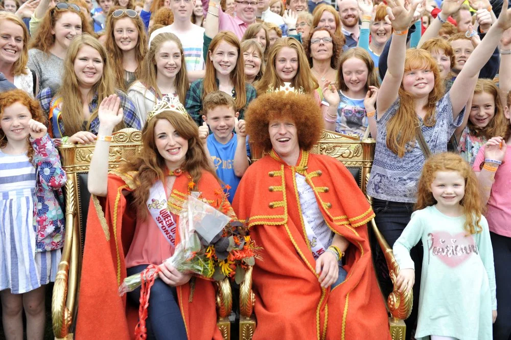 Коpose with fellow red haired people attending the Irish Redhead Convention which celebrates everything to do with red hair held in the village of Crosshaven on August 22, 2015 in Cork, Ireland/Clodagh Kilcoyne/Getty Images