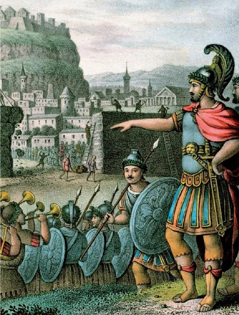 Lysander outside the walls of Athens, ordering their destruction. 19th century lithograph/Wikimedia Commons