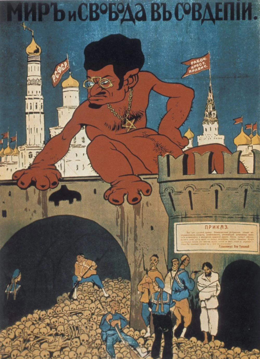 Троцкийдің ақ гвардиялық карикатурасы/Getty images
