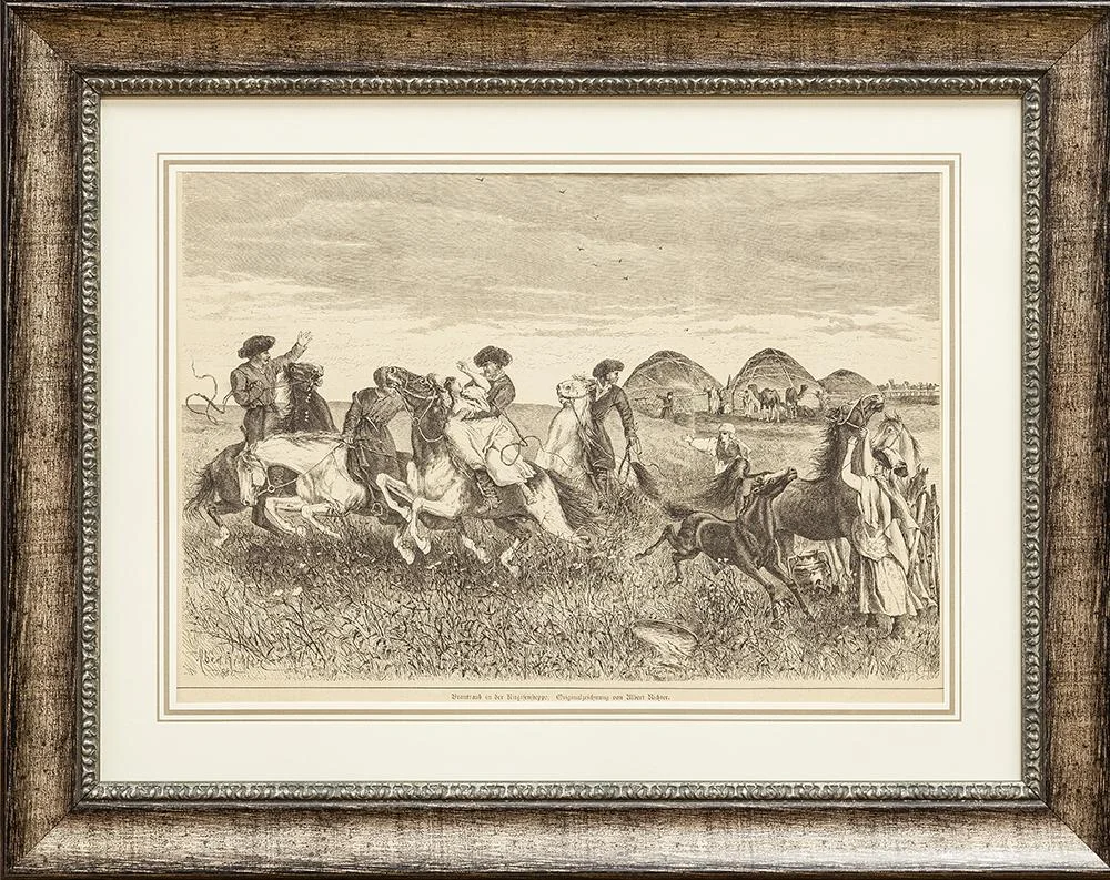 Альберт Рихтер. Похищение невесты. Гравюра. 1880 год / BonArt