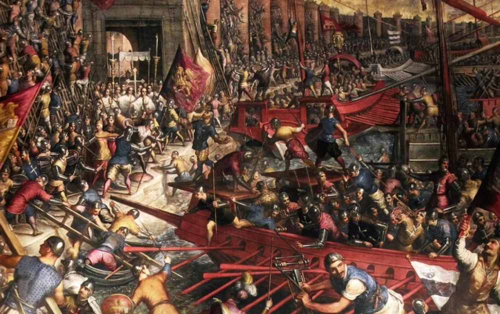 Тинторетто. Штурм Константинополя крестоносцами в 1204 году. 1580 год / Alamy