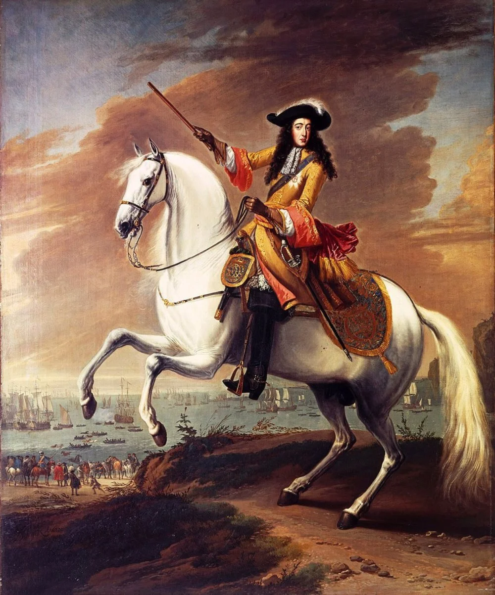 William III by Jan Wyck, commemorating the landing at Brixham, Torbay, 5 November 1688/Royal Museums of Greewich/Wikimedia Commons