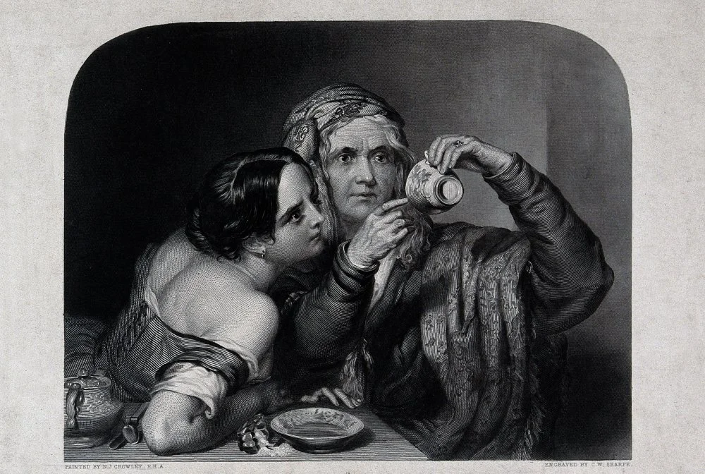 Николас Джозеф Кроули. Старая гадалка предсказывает судьбу молодой женщине. 1842/Wikimedia Commons