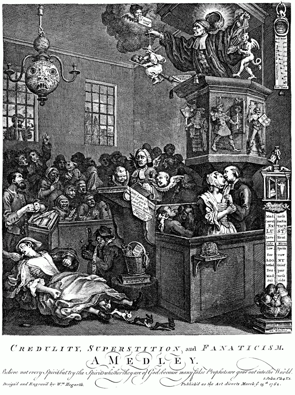 William Hogarth. Credulity, Superstition, and Fanaticism. April 1762/Wikimedia Commons