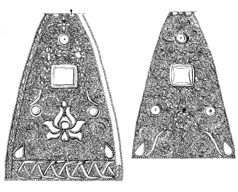 Drawing of Monomakh's Cap Plates/Musemus of The Moscow Kremlin