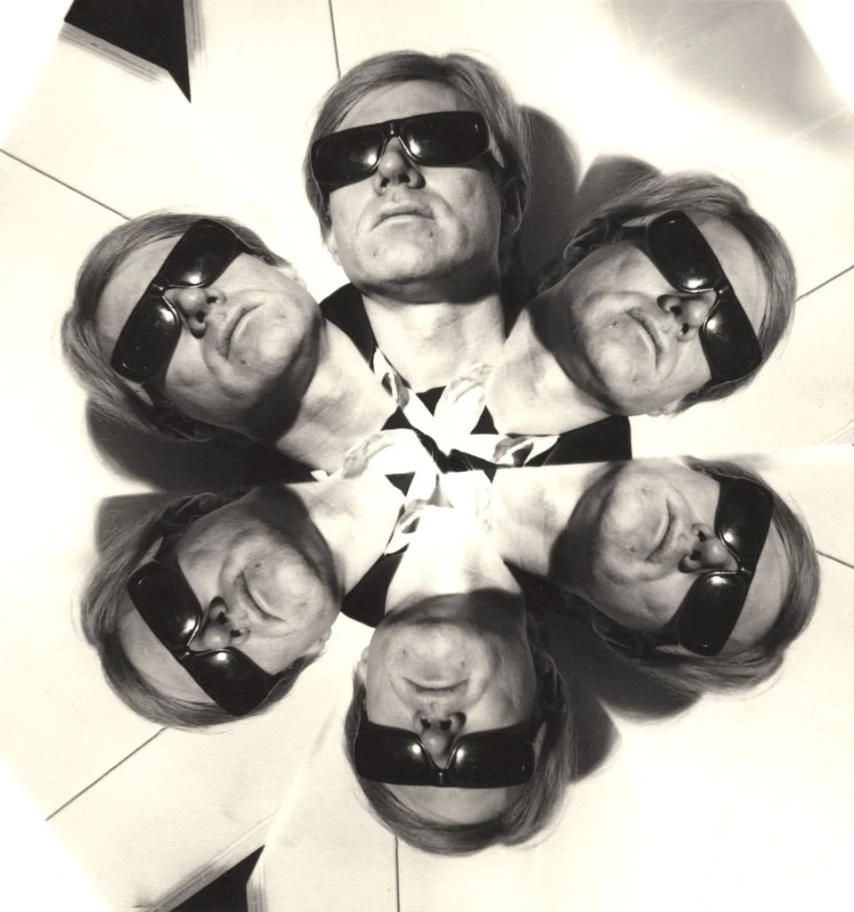 Premium Rates Apply. Manipulated image of American pop artist and filmmaker Andy Warhol (1928 - 1987) in sunglasses, based on a previous portrait, 1960. (Photo by Weegee(Arthur Fellig)/International Center of Photography/Getty Images)