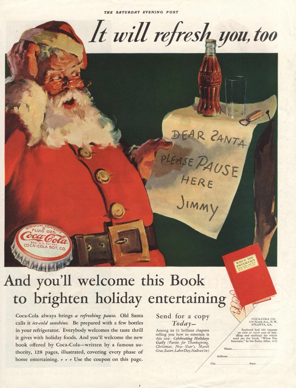 Рекламная кампания Coca-Cola в журнале, США, 1930-е годы/Alamy