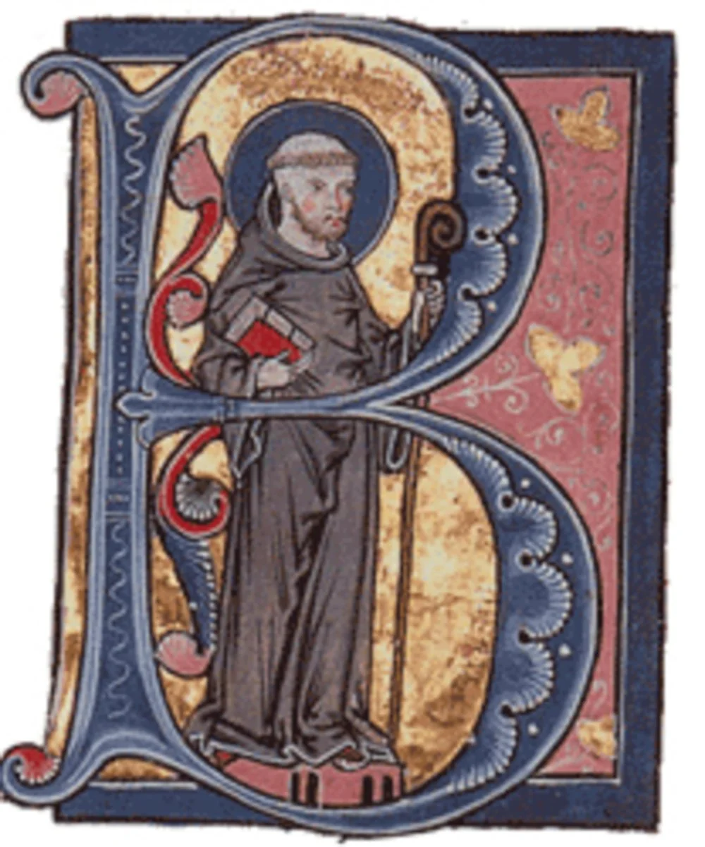 Bernard de Clairvaux. . circa 1267-76. (Initiale-B)/Alamy
