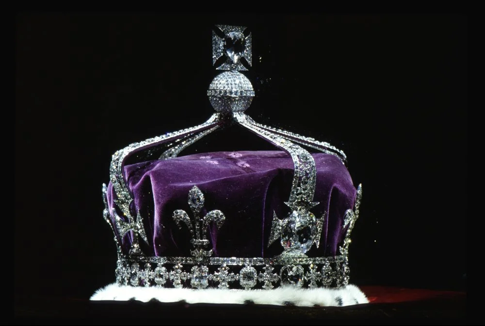 The crown of Queen Mother Elizabeth, made of platinum and containing the famous Kohinoor diamond/Tim Graham Photo/Getty Images