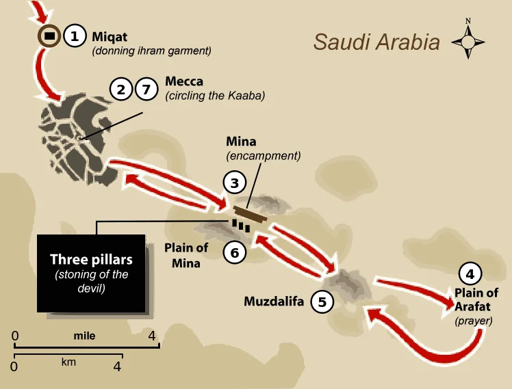 Hajj locations and rites/Wikimedia Commons