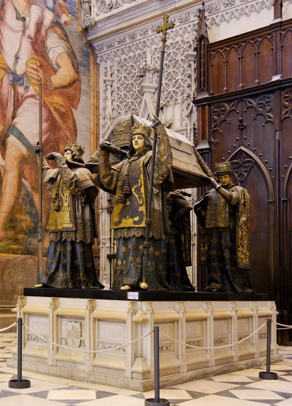 The tomb of Christopher Columbus. Seville cathedral, Spain/Wikimedia Commons