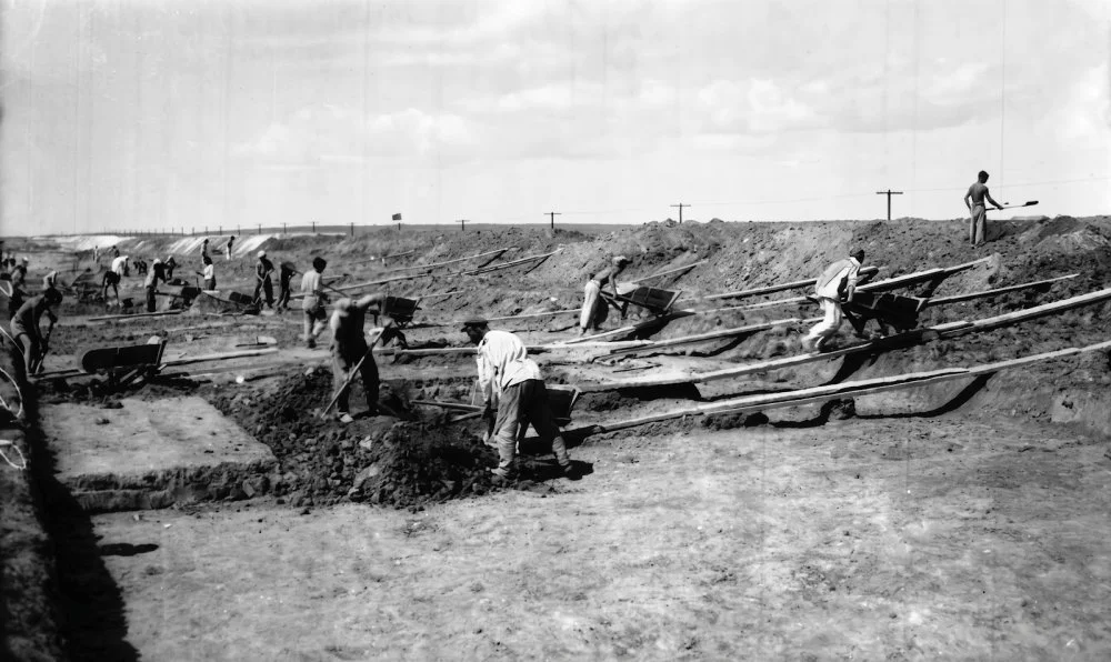 Павлодар–Ақмола теміржолының құрылысы. Павлодар облысы, 1940 жыл / ҚРОМ КФДЖА