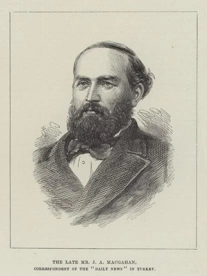 Януарий Мак-гахан. Гравюра Томаса Дьюэлла Скотта по фотографии. The Illustrated London News, 22 июня 1878 года / Wikimedia Commons