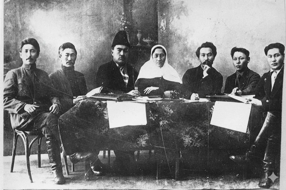 Первая  редакция газеты «Еңбекші қазақ». 1924-1925 годы / ЦГА КФДЗ 