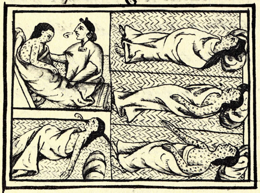 Panel from the Florentine Cortex (1540-1585) depicting smallpox outbreaks in the Americas during the 16th century/Wikimedia Commons