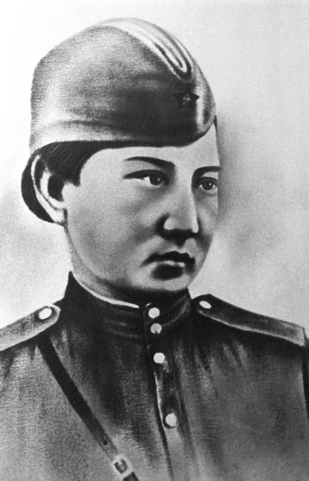 Hero of the Soviet Union (posthumously), sniper of the 54th separate rifle Brigade of the 22nd Army of the 2nd Baltic Front Aliya Nurmukhambetovna Moldagulova.  USSR. 1943-1944/ТАСС