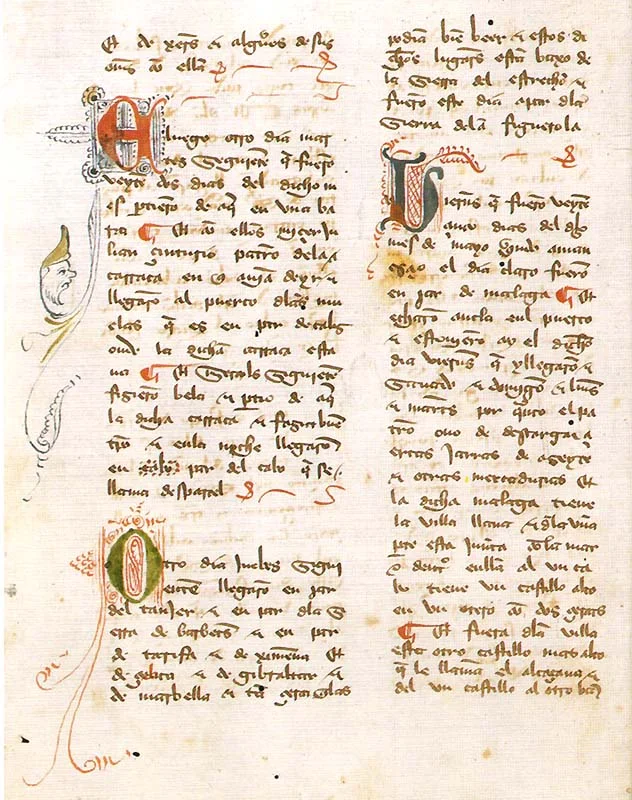 Page from the manuscript of Clavijo’s Diary. 15th century. National Library of Spain, Madrid / Wikimedia Commons.