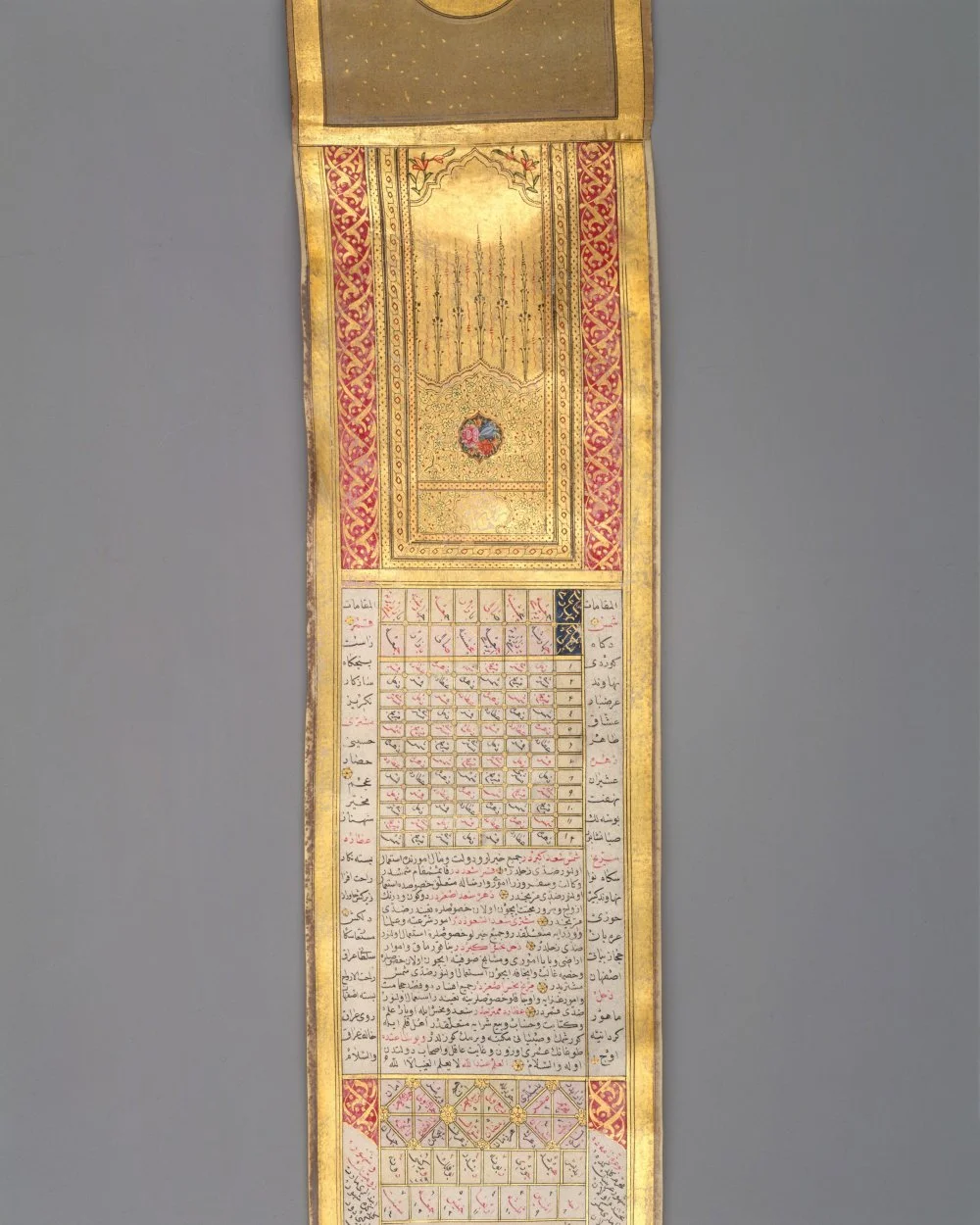 Katib Muhammad Ma'ruf Na'ili. Calendar-Almanac in Scroll Form.  Date: dated A.H. 1224/A.D. 1810/Alamy