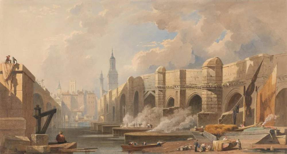 Edward William Cooke. Old and New London Bridge. Yale Center for British Art/Wikimedia Commons