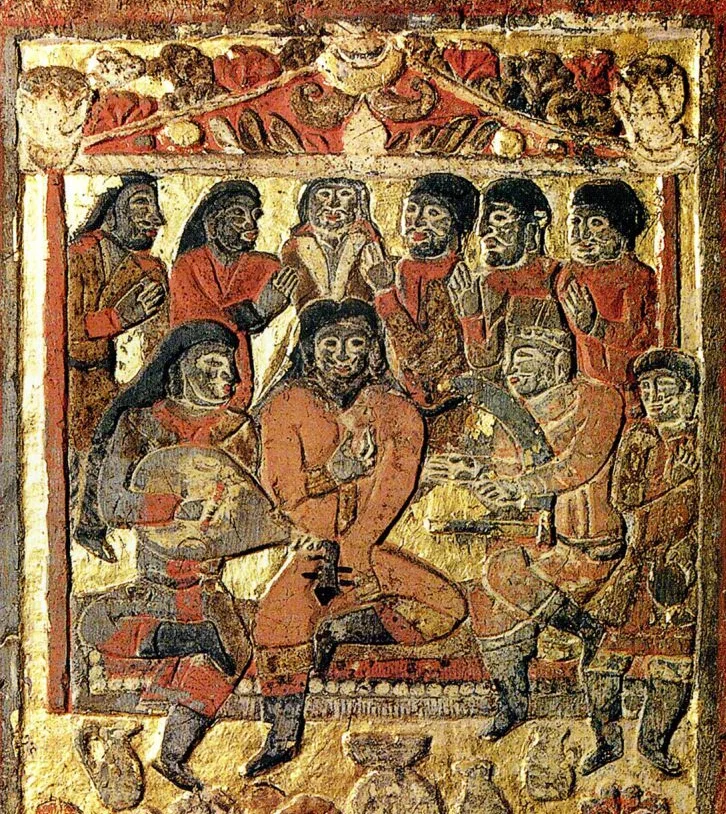 Түркілер мен соғдылардың алқауындағы түркі ақсүйегі. Ань Цзя мазарындағы бедер, Сиань. Б.з. 6-ғасыры / Wikimedia Commons 