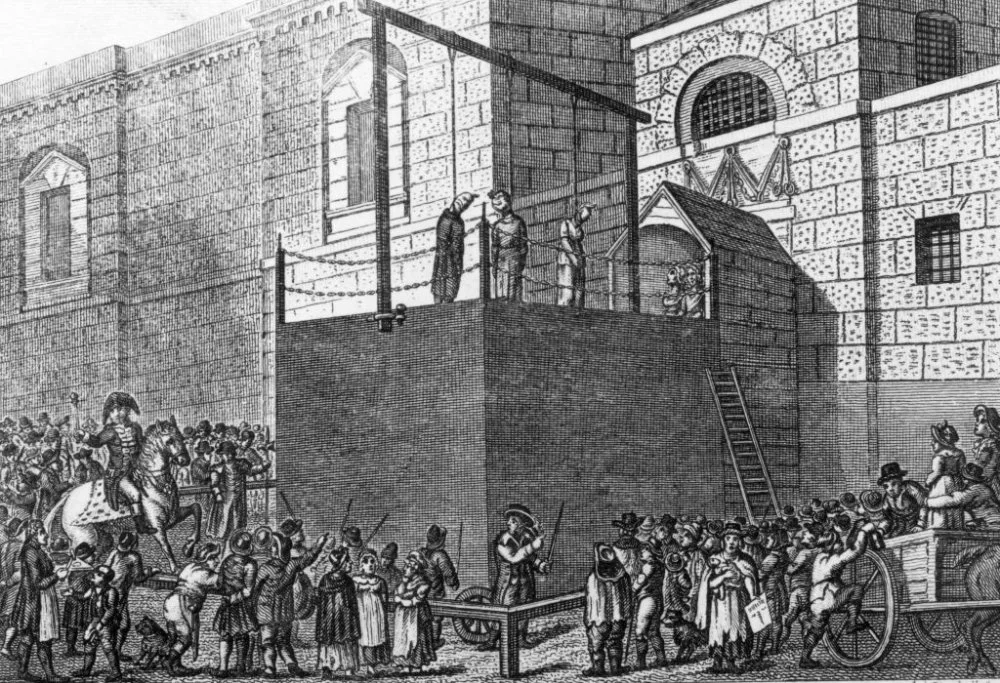 An execution in front of the Debtor's door at Newgate prison, London. 1st December 1809/Photo by Hulton Archive/Getty Images