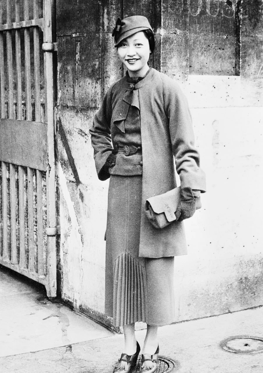 Anna May Wong, popular Chinese film star, pictured in front of the Hotel De Crillon in Paris, shortly after her arrival at the French capital/Getty Images