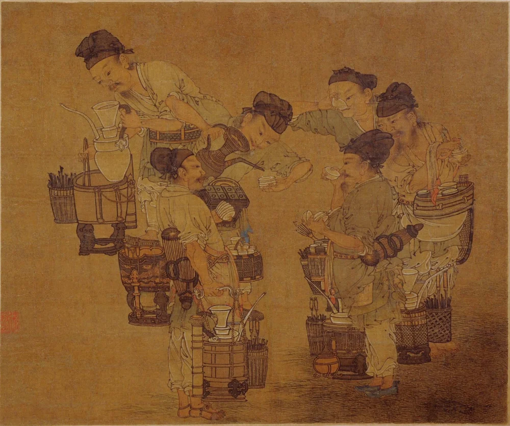 Song dynasty painting showing commoners engaged in tea competition/Wikimedia commons
