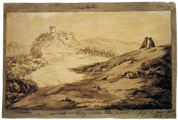 Иоганн Вольфганг фон Гетесалған сурет. Вартбург. 14.12.1807/Wikimedia Commons