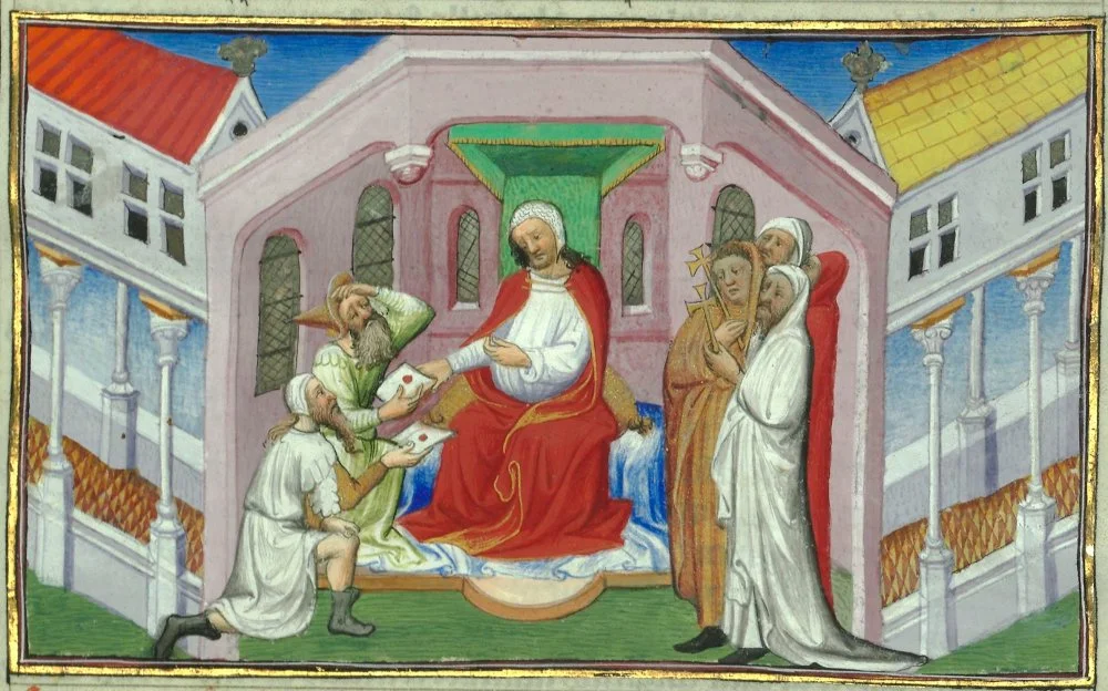 Depiction of the Keraite ruler Toghrul as "Prester John" in "Le Livre des Merveilles", 15th century/Wikimedia commons