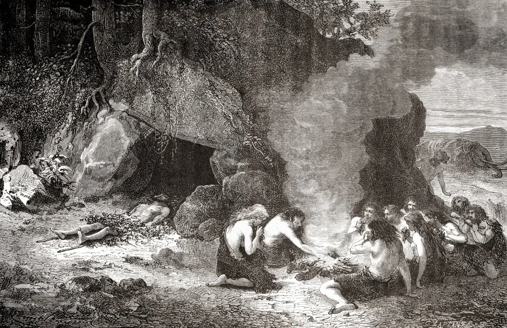 Похороны в каменном веке. Иллюстрация 19 века/Alamy