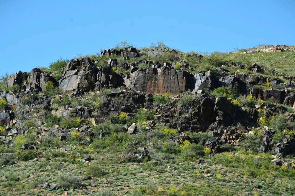 The wall of petroglyphs, next to which is the scene of the Pyramid of the Family/Olga Gumirova 