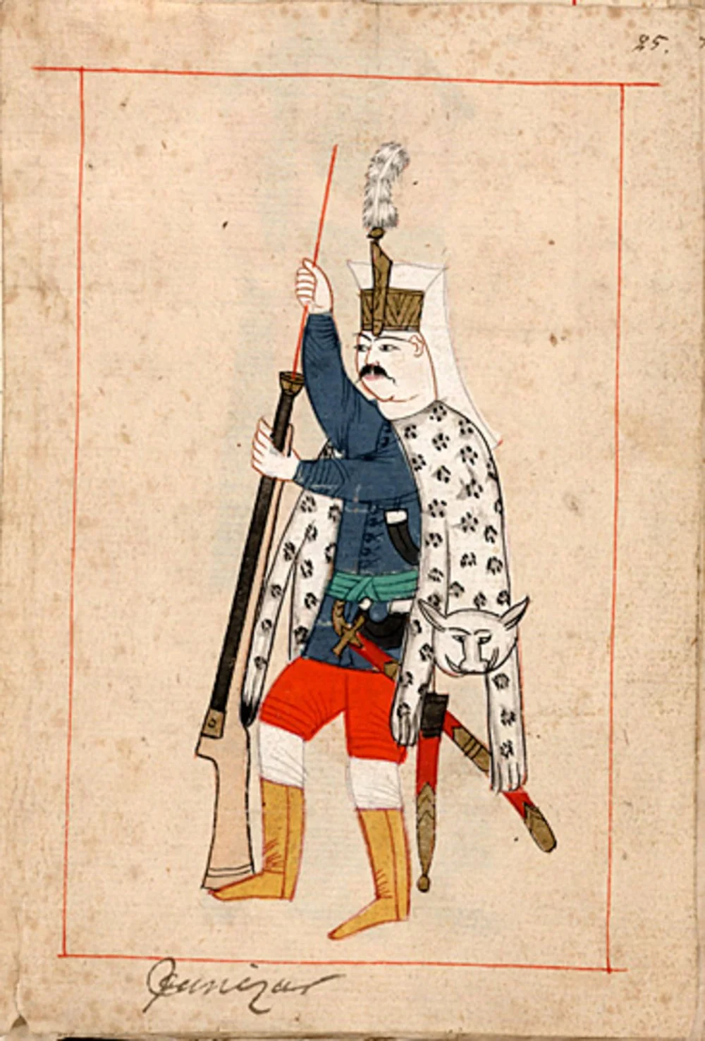 Janissary From Ralamb Costume Book. Miniatures In Indian Ink With Gouache And Some Gilding. They Were Acquired In Constantinople In 1657-58 By Claes Rålamb Who Led A Swedish Embassy/Alamy